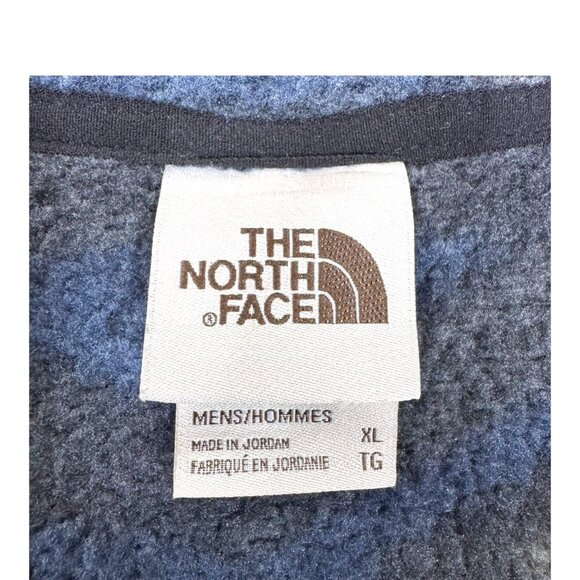The North Face Mens Geometric Fleece Pullover Quarter Zip Jacket Xl Navy Blue - Picture 4 of 6